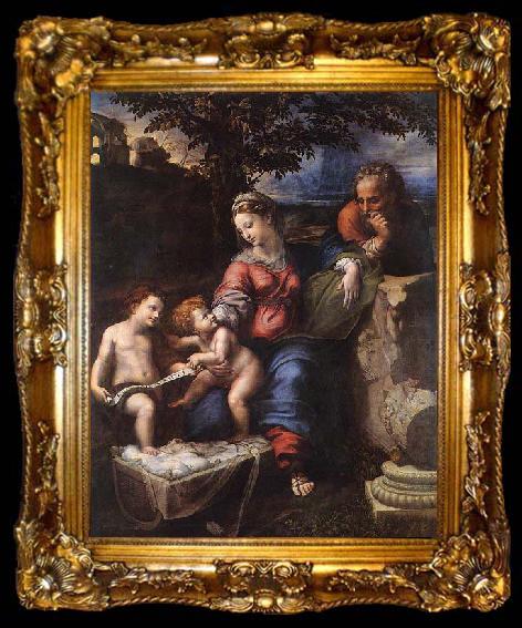 framed  RAFFAELLO Sanzio Holy Family below the Oak, ta009-2